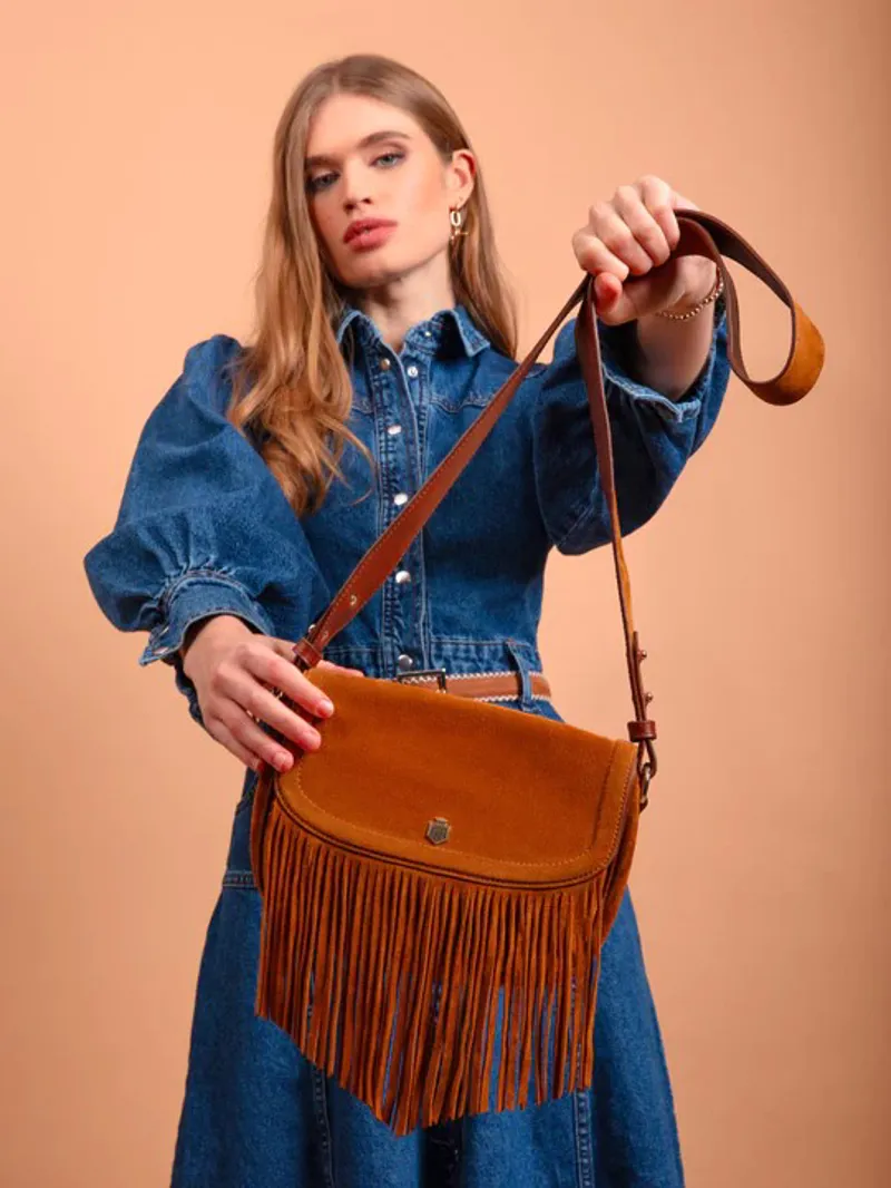 Fairfax and Favor Nashville Saddlebag Tan Suede-7