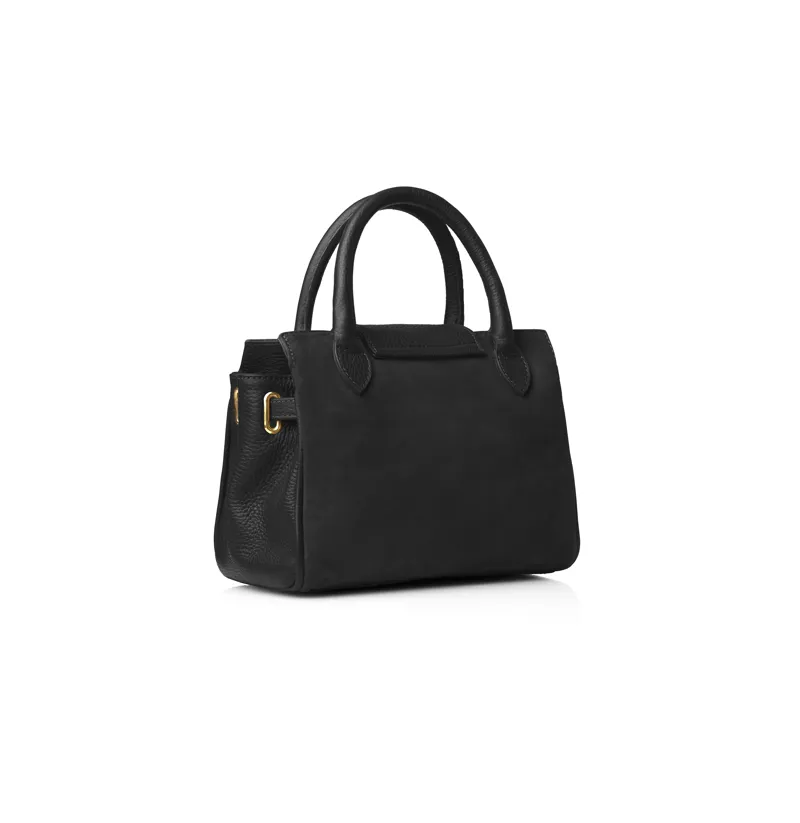 Fairfax and Favor Mini Windsor Handbag Black Suede-5
