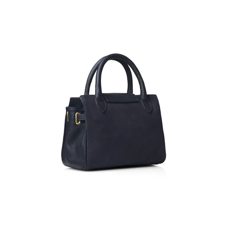Fairfax and Favor Mini Windsor Handbag Navy Suede-3