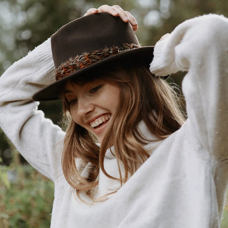 Hicks and Brown Suffolk Fedora Pheasant Wrap Brown-1