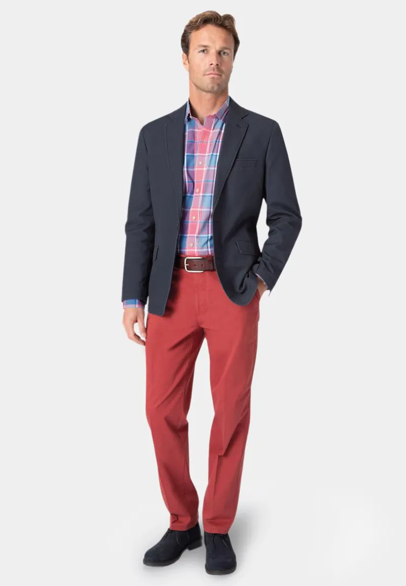 Brook Taverner Regular Fit Tatton Indigo Cotton Linen Jacket-1