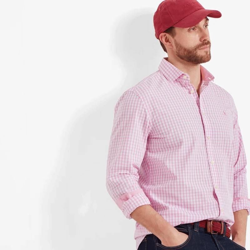Schoffel Thorpeness Tailored Shirt Pink Check-1