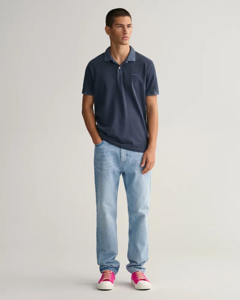 Gant Sunfaded Piqué Polo Shirt Evening Blue-2