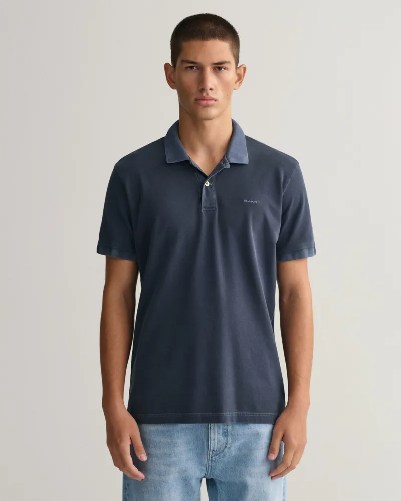 Gant Sunfaded Piqué Polo Shirt Evening Blue
