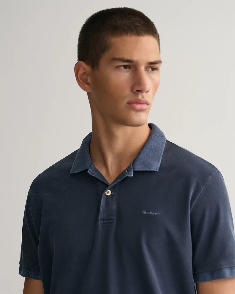 Gant Sunfaded Piqué Polo Shirt Evening Blue-3