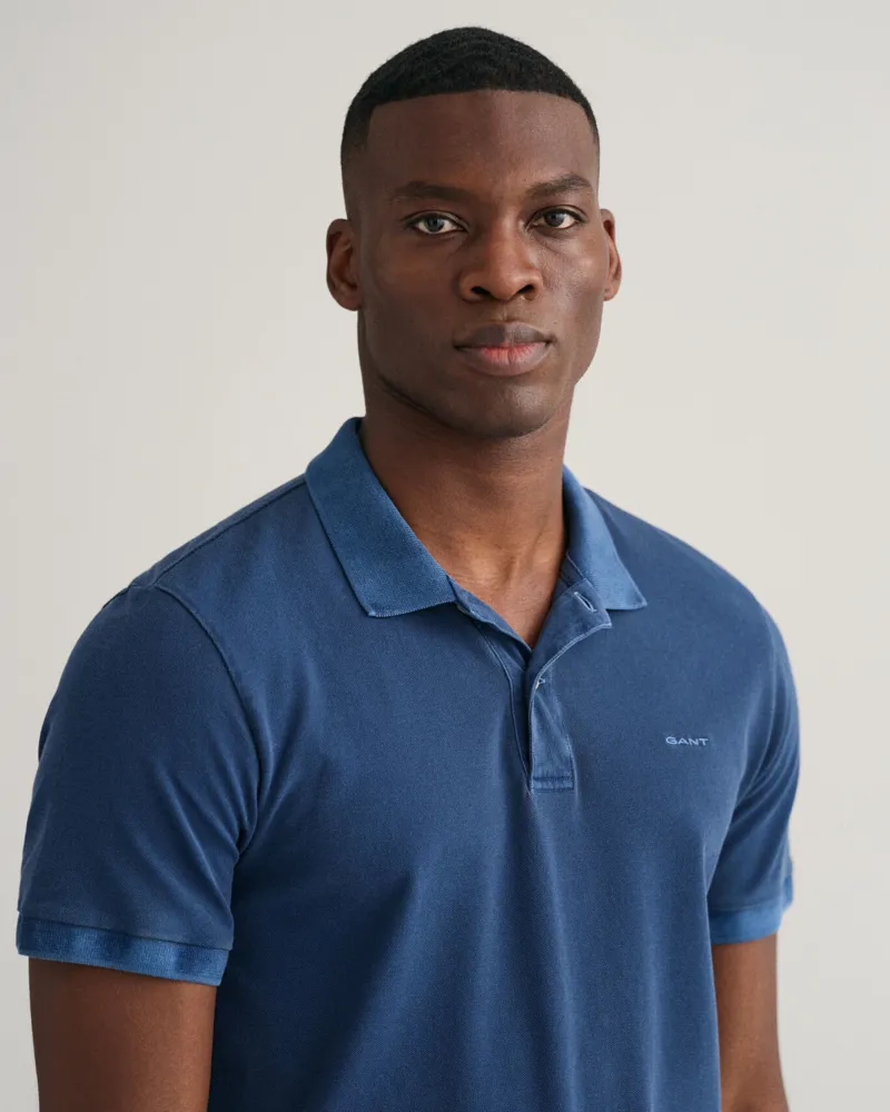 Gant Sunfaded Piqué Polo Shirt Persian Blue-2
