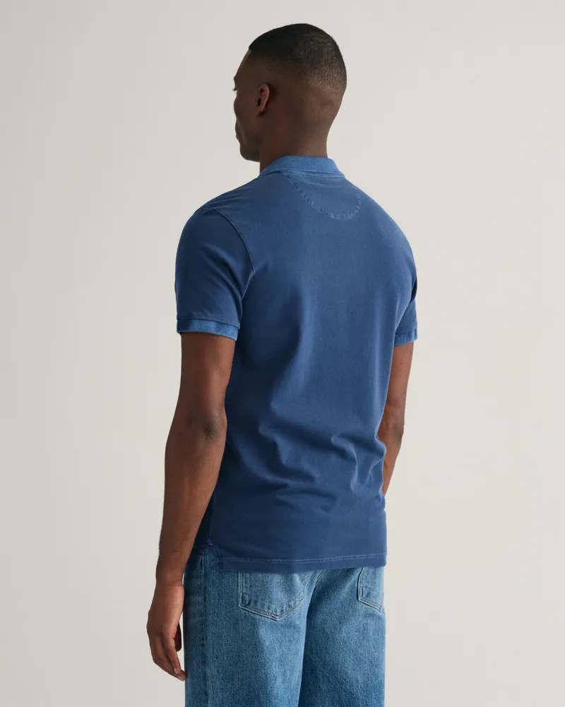 Gant Sunfaded Piqué Polo Shirt Persian Blue-3