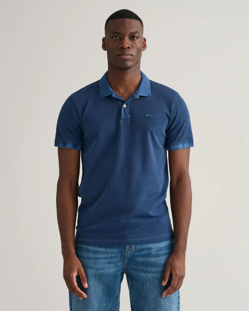 Gant Sunfaded Piqué Polo Shirt Persian Blue-4