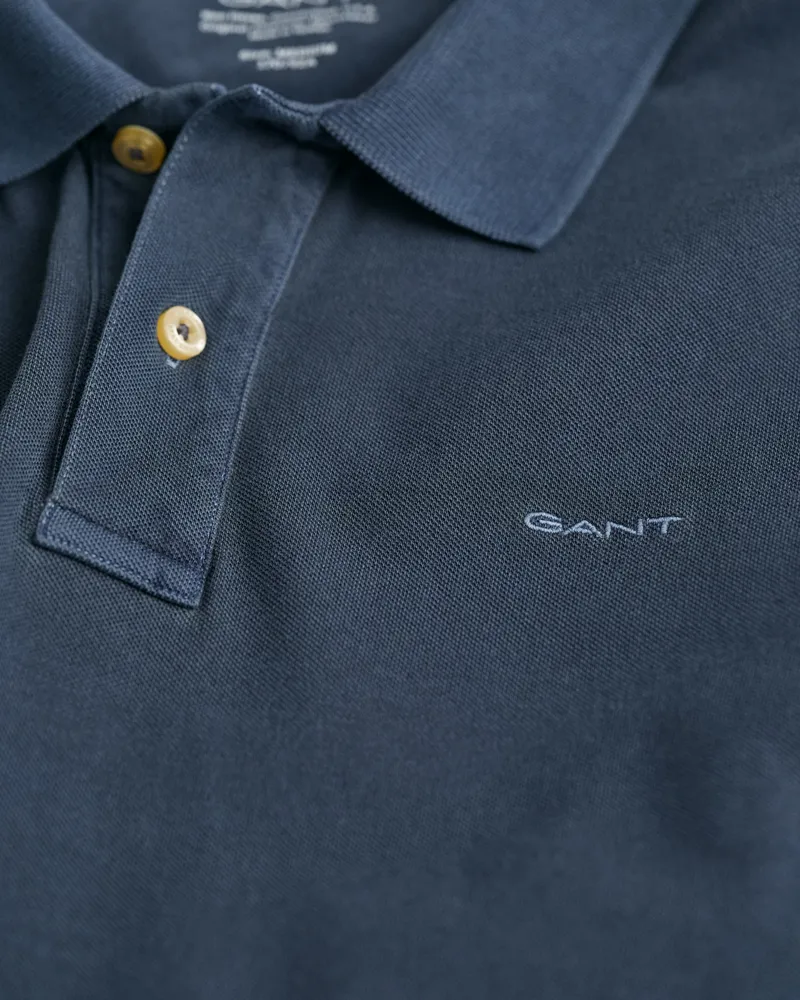 Gant Sunfaded Piqué Polo Shirt Evening Blue-4