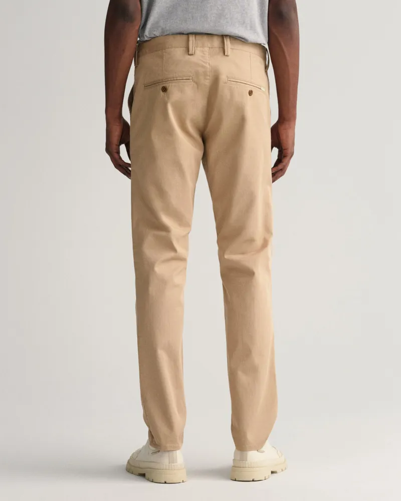 Gant Slim Fit Twill Chinos Dark Khaki-3