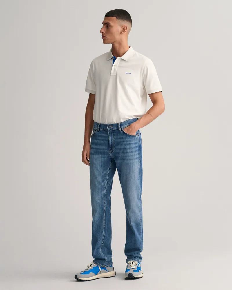 Gant Contrast Piqué Polo Shirt Eggshell-2
