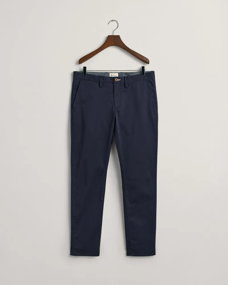 Gant Slim Fit Twill Chinos Marine-8