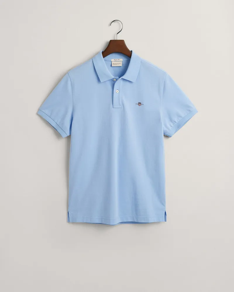 Gant Regular Fit Shield Pique Polo Shirt Capri Blue-4