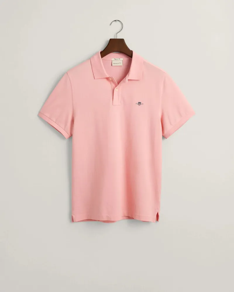Gant Regular Fit Shield Pique Polo Shirt Bubblegum Pink-5