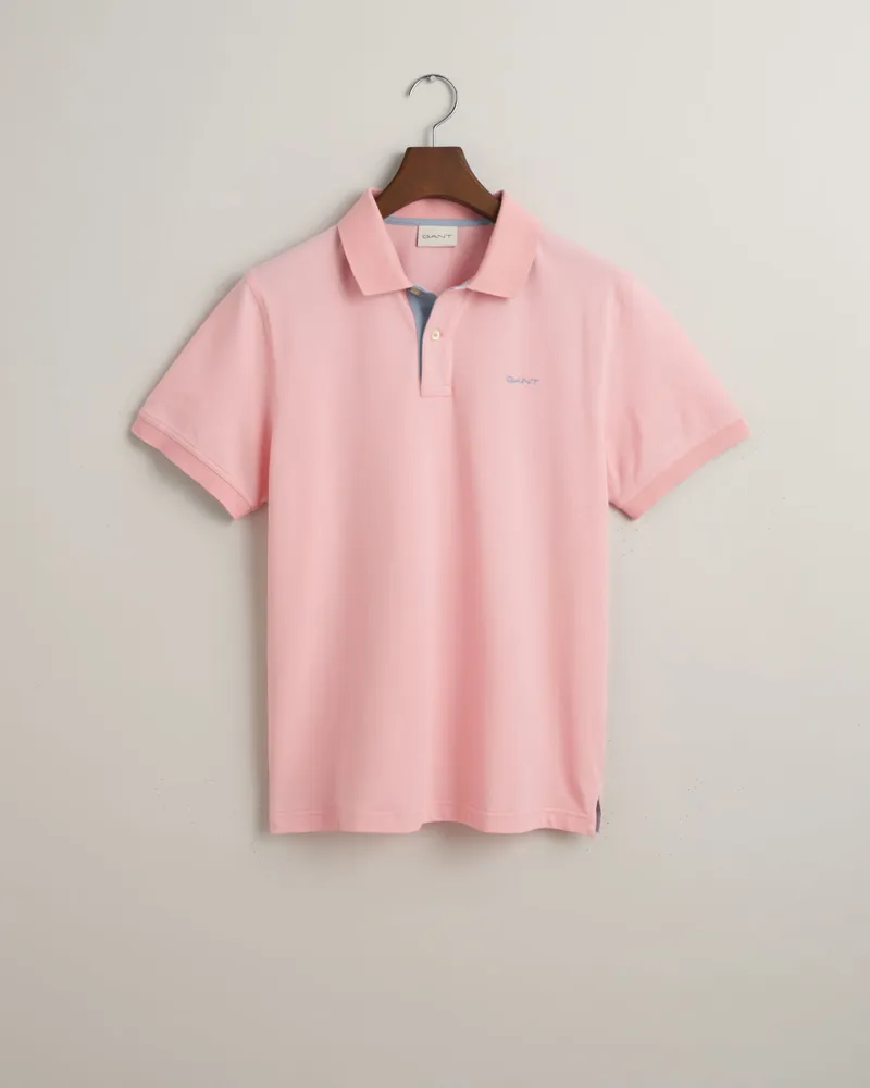 Gant Contrast Piqué Polo Shirt Bubblegum Pink