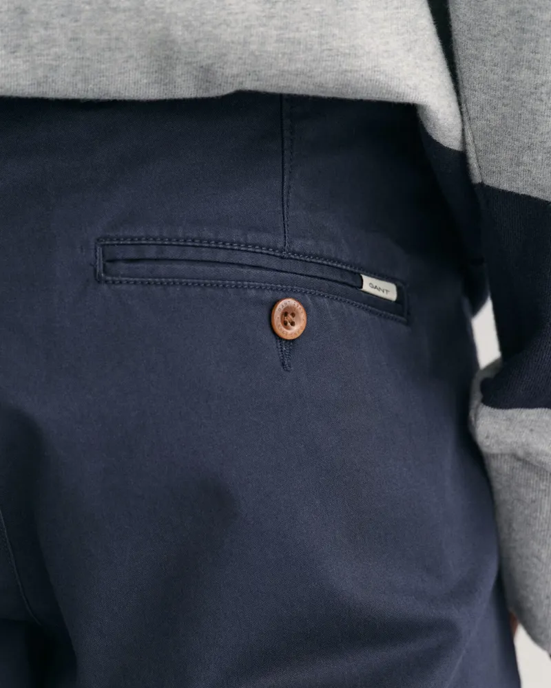 Gant Slim Fit Twill Chinos Marine-5