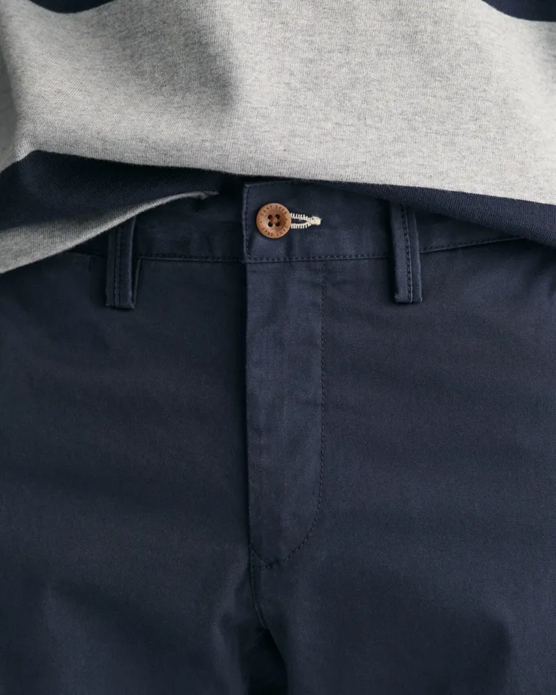 Gant Slim Fit Twill Chinos Marine-7