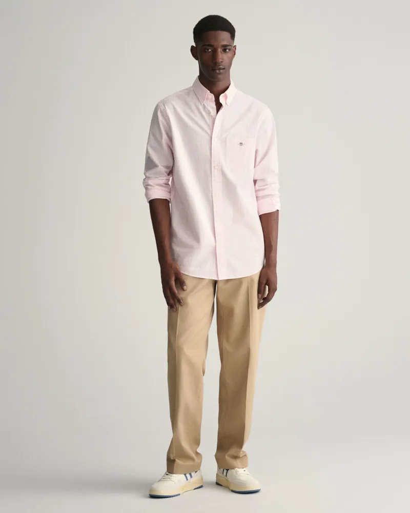 Gant Reg Poplin Gingham Shirt Light Pink-2
