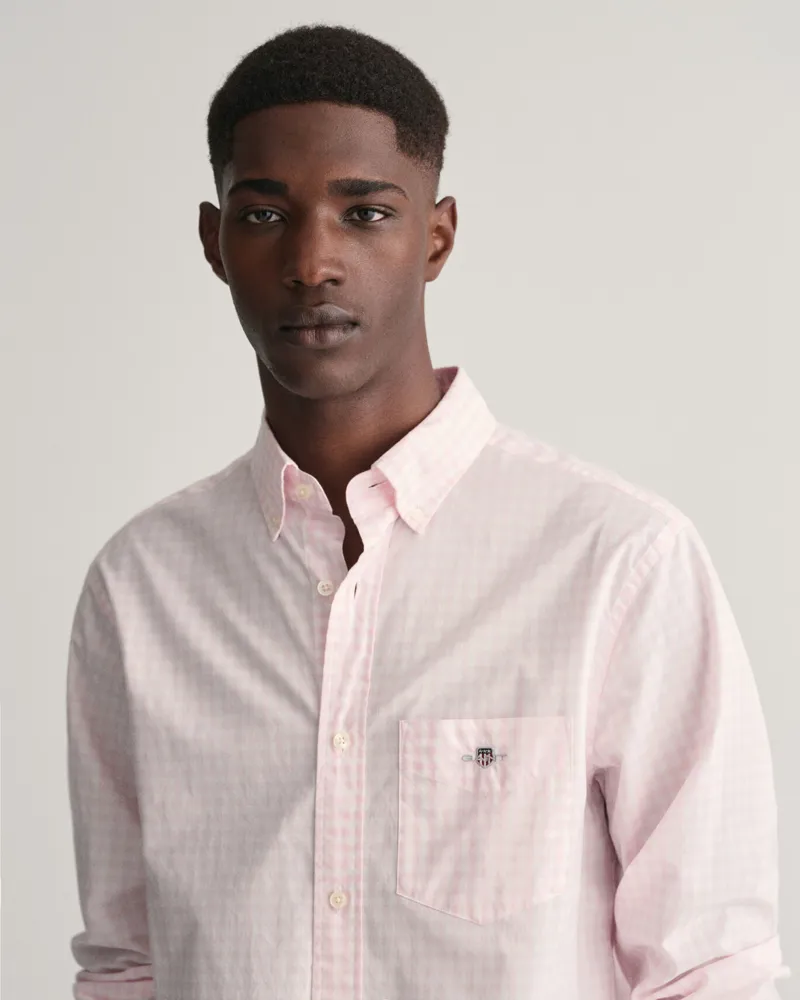Gant Reg Poplin Gingham Shirt Light Pink-5