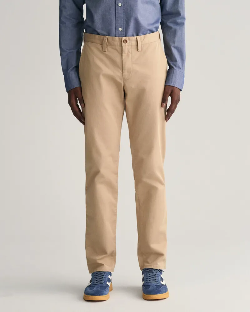 Gant Slim Fit Twill Chinos Dark Khaki-1