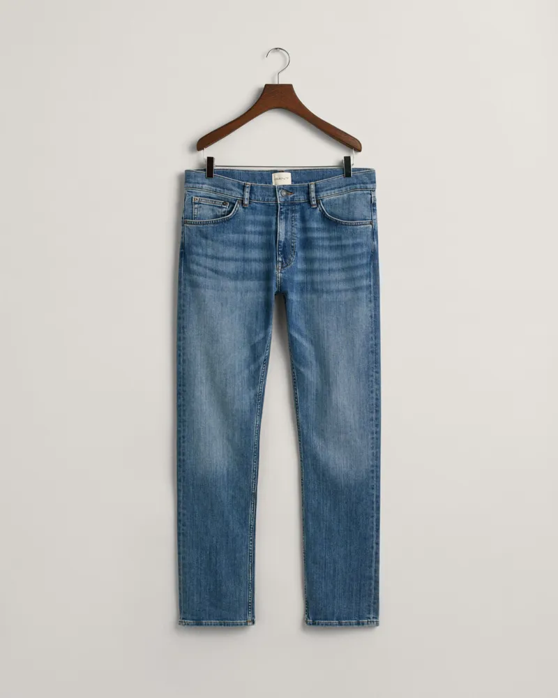 Gant Regular Fit Jeans Mid Blue Worn In-8