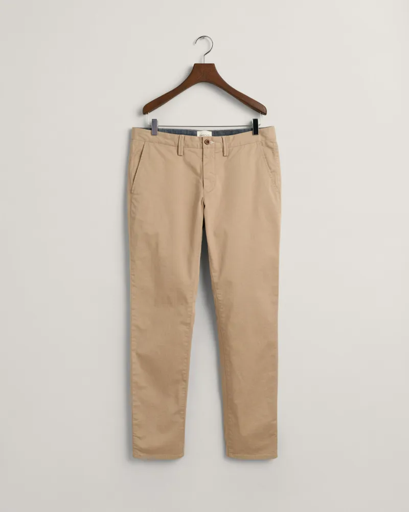 Gant Slim Fit Twill Chinos Dark Khaki-7