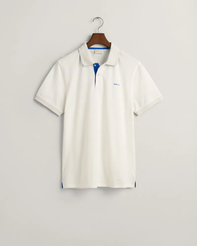 Gant Contrast Piqué Polo Shirt Eggshell-4