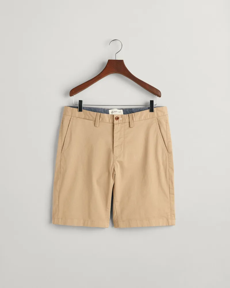 Gant Slim Fit Twill Shorts Dark Khaki-7
