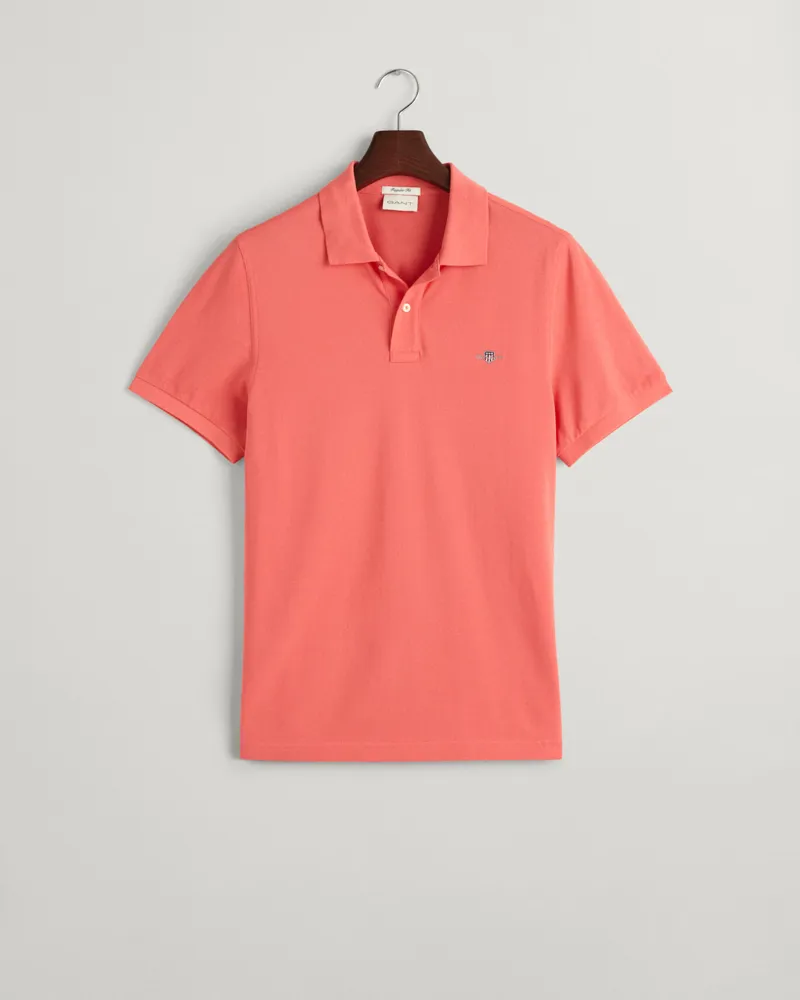 Gant Regular Fit Shield Pique Polo Shirt Sunset Pink-4