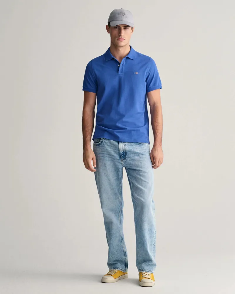 Gant Regular Fit Shield Pique Polo Shirt Rich Blue-2