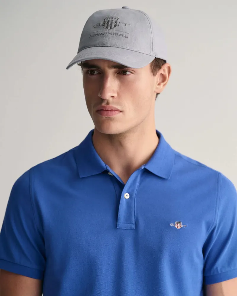 Gant Regular Fit Shield Pique Polo Shirt Rich Blue-4