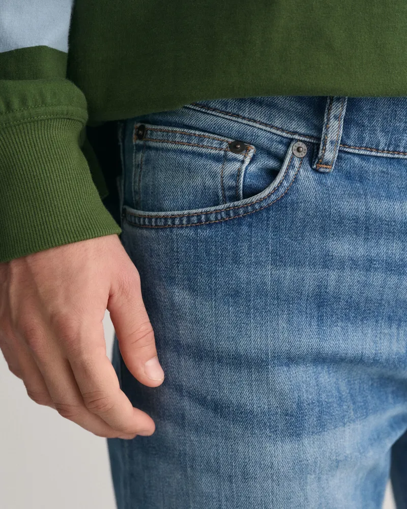 Gant Regular Fit Jeans Mid Blue Worn In-6