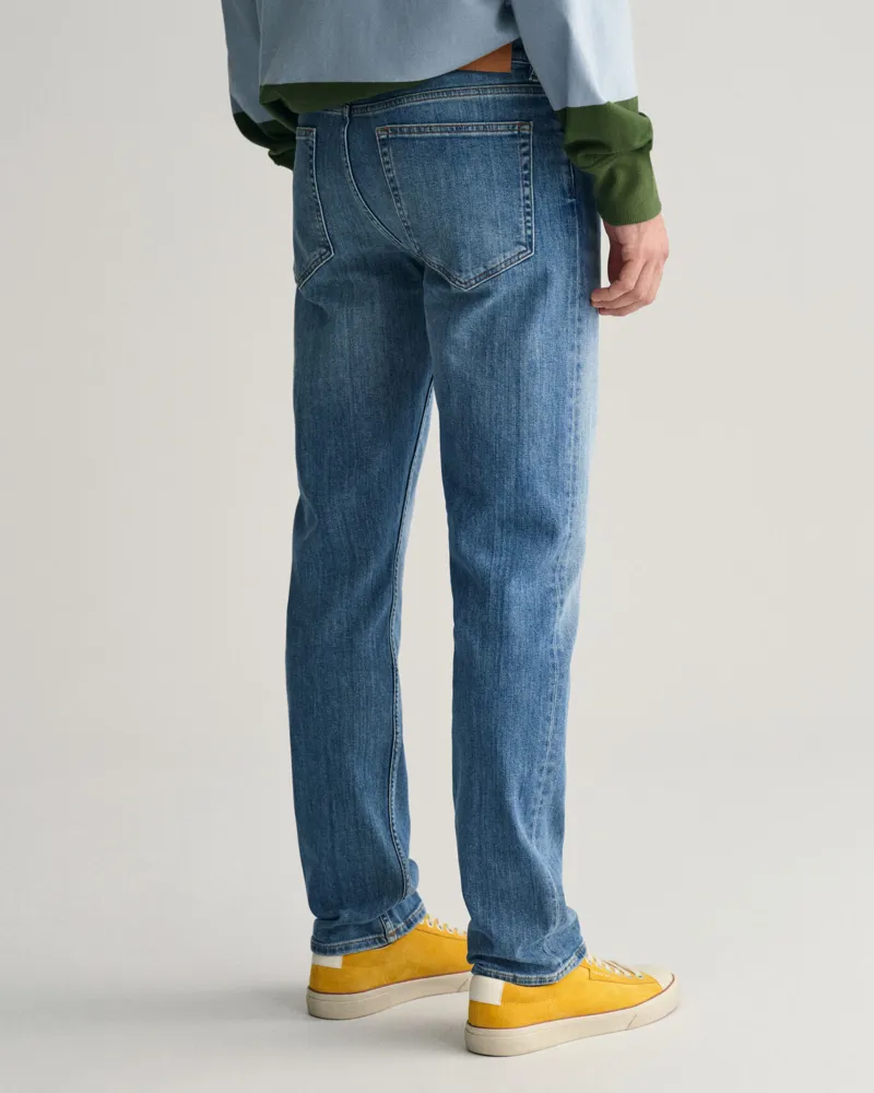 Gant Regular Fit Jeans Mid Blue Worn In-7