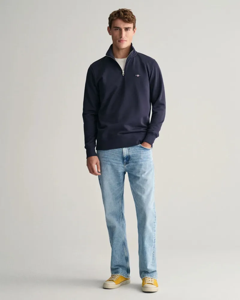 Gant Shield Half-Zip Sweatshirt Evening Blue-3