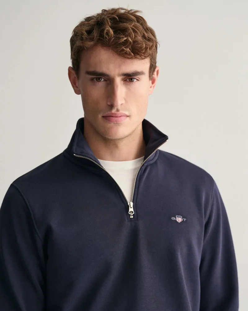 Gant Shield Half-Zip Sweatshirt Evening Blue-4