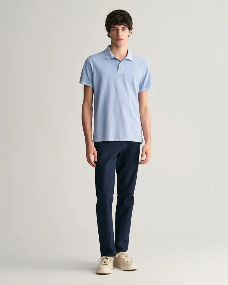 Gant Sunfaded Piqué Polo Shirt Dove Blue