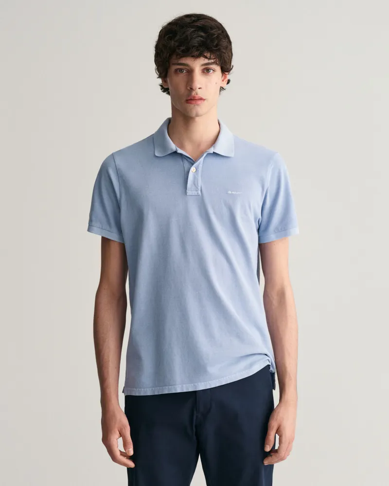 Gant Sunfaded Piqué Polo Shirt Dove Blue-1