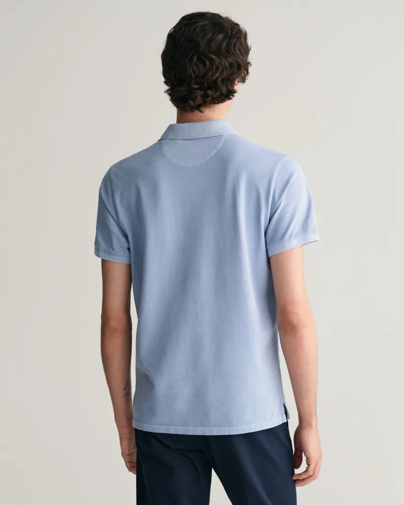 Gant Sunfaded Piqué Polo Shirt Dove Blue-3