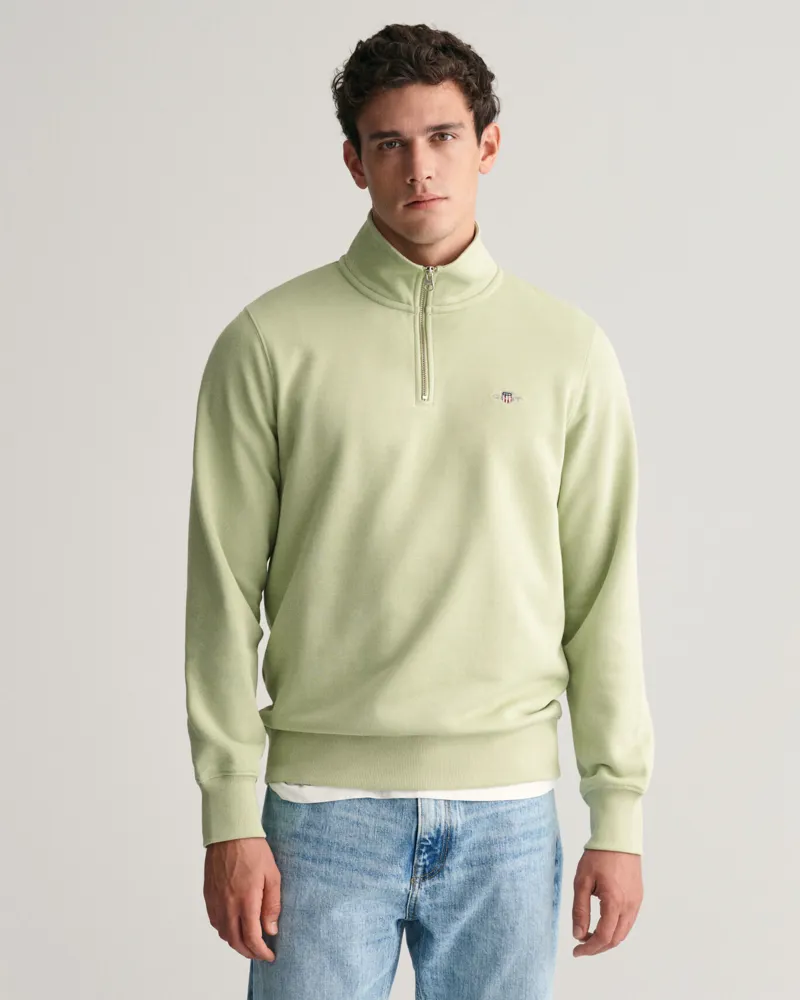 Gant Shield Half-Zip Sweatshirt Milky Matcha