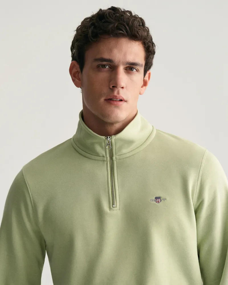 Gant Shield Half-Zip Sweatshirt Milky Matcha-4