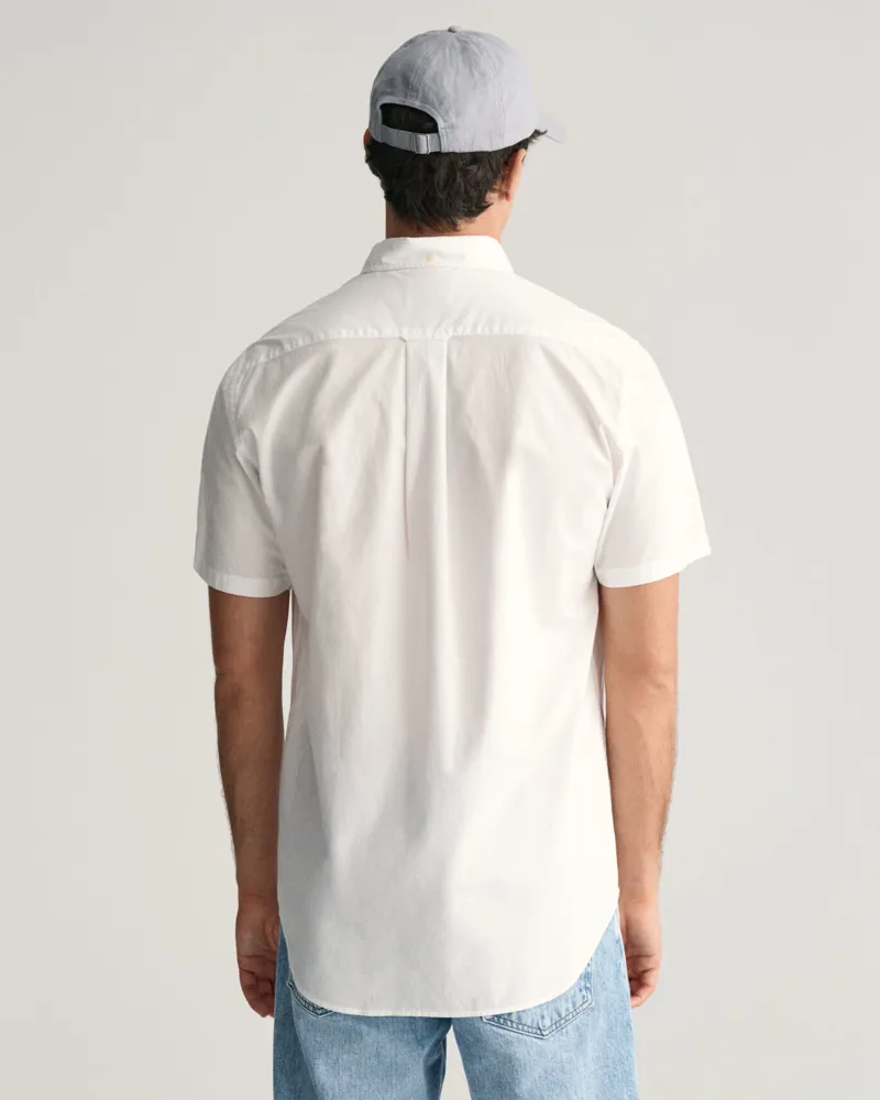 Gant Poplin Short Sleeve Regular Fit Shirt White-2