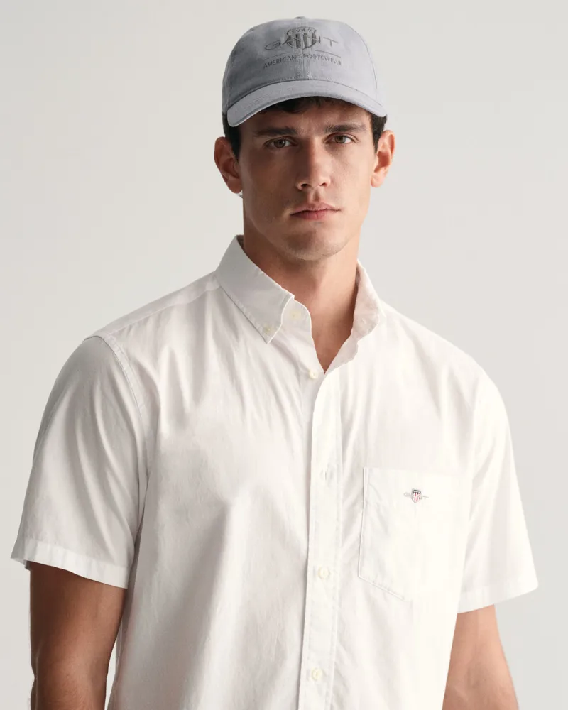 Gant Poplin Short Sleeve Regular Fit Shirt White-3