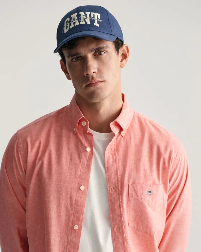 Gant Regular Fit Cotton Linen Shirt Sunset Pink-3