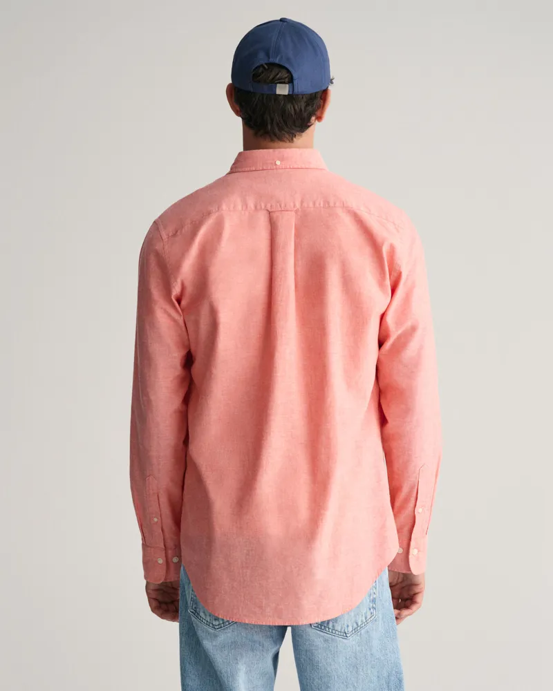 Gant Regular Fit Cotton Linen Shirt Sunset Pink-4