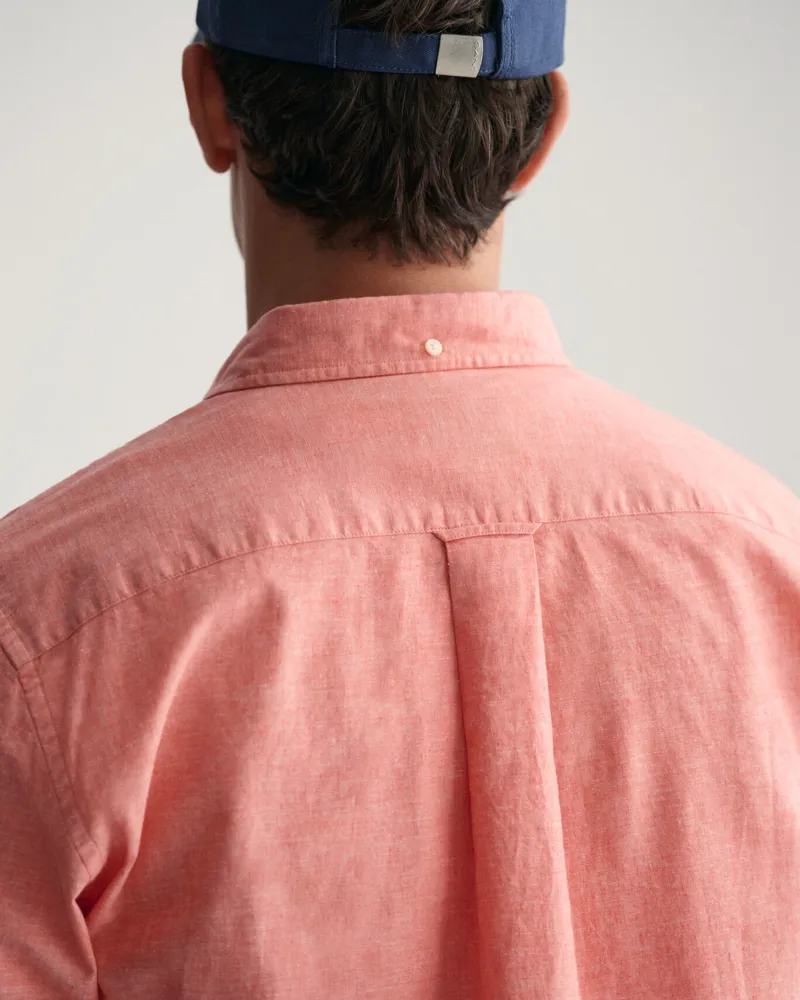Gant Regular Fit Cotton Linen Shirt Sunset Pink-6