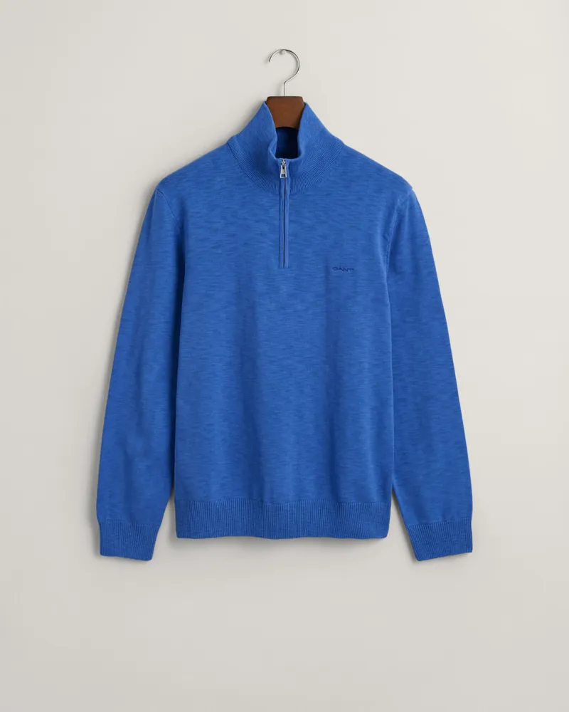 Gant Cotton Flamme Half-Zip Sweater Rich Blue-1