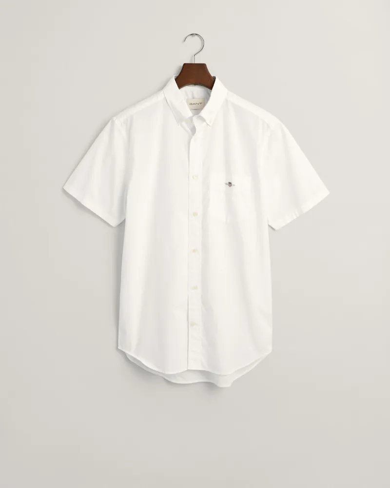 Gant Poplin Short Sleeve Regular Fit Shirt White-5