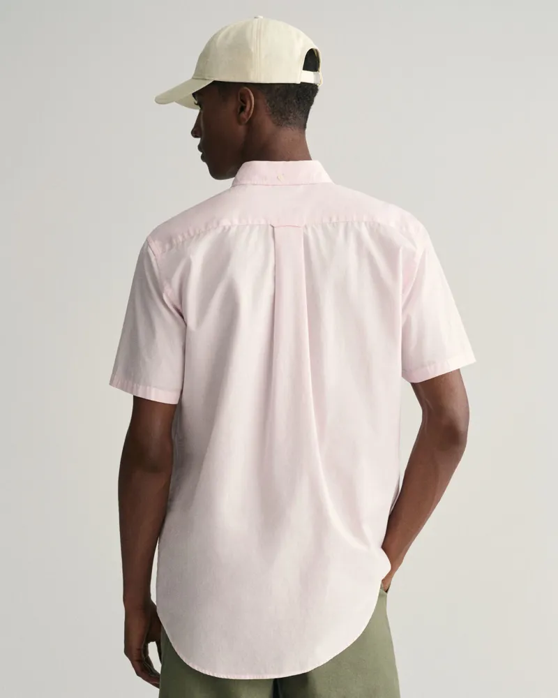 Gant Regular Fit Poplin Short Sleeve Shirt Light Pink-2
