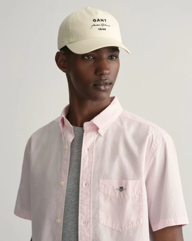 Gant Regular Fit Poplin Short Sleeve Shirt Light Pink-4