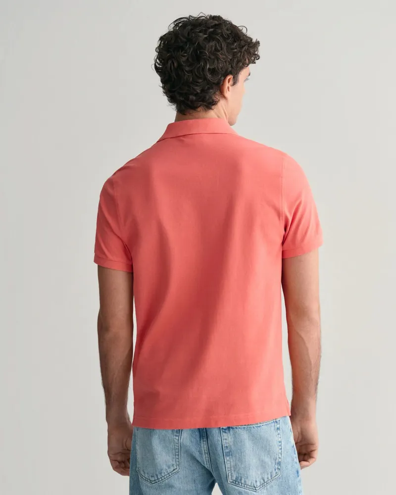 Gant Regular Fit Shield Pique Polo Shirt Sunset Pink-1